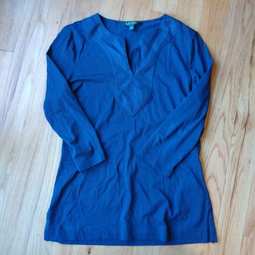 Ralph Lauren Navy Split neck tunic